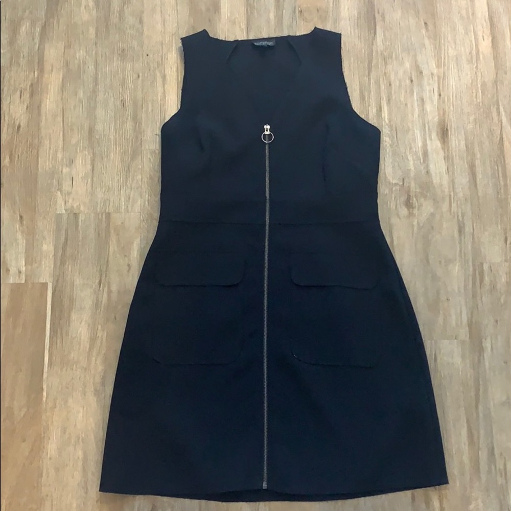 Topshop black zipper dress